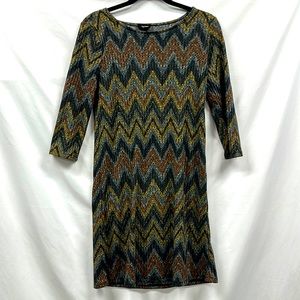 Tacera Size PS Chevron Design Fall Dress